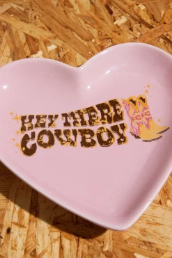 Daisy Street Heart Trinket Tray With Cowboy Print- Accessories | Homeware