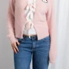 Daisy Street Hello Kitty Fluffy Tie Cardigan-Women Cardigans