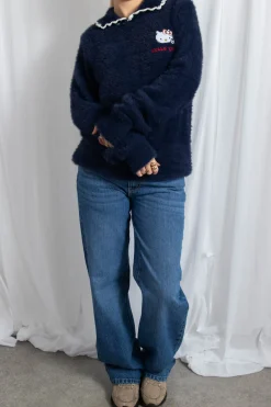 Daisy Street Hello Kitty Brushed Knit Jumper-Women Hoodies & Sweatshirts