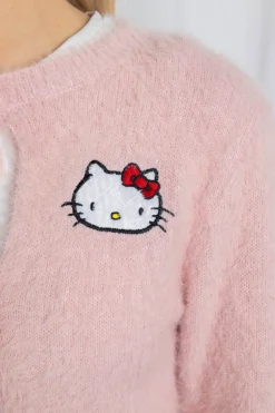 Daisy Street Hello Kitty Fluffy Tie Cardigan-Women Cardigans