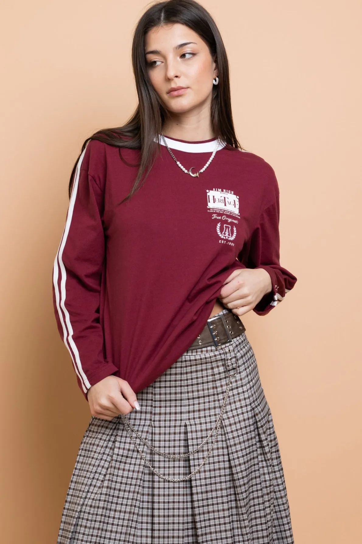 Daisy Street Heritage Embroide Long Sleeve-Women Tops