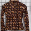 Daisy Street High Neck Top In Print-Women T-Shirts