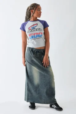 Daisy Street Honda Racing Raglan Crop Top-Women Tops | T-Shirts