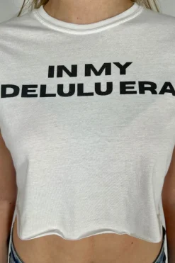 Daisy Street In My Delulu Era Cropped Tee-Women T-Shirts