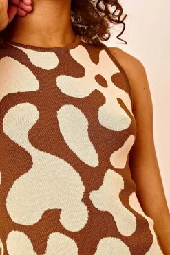 Daisy Street Knitted Floral Mini Dress-Women Dresses