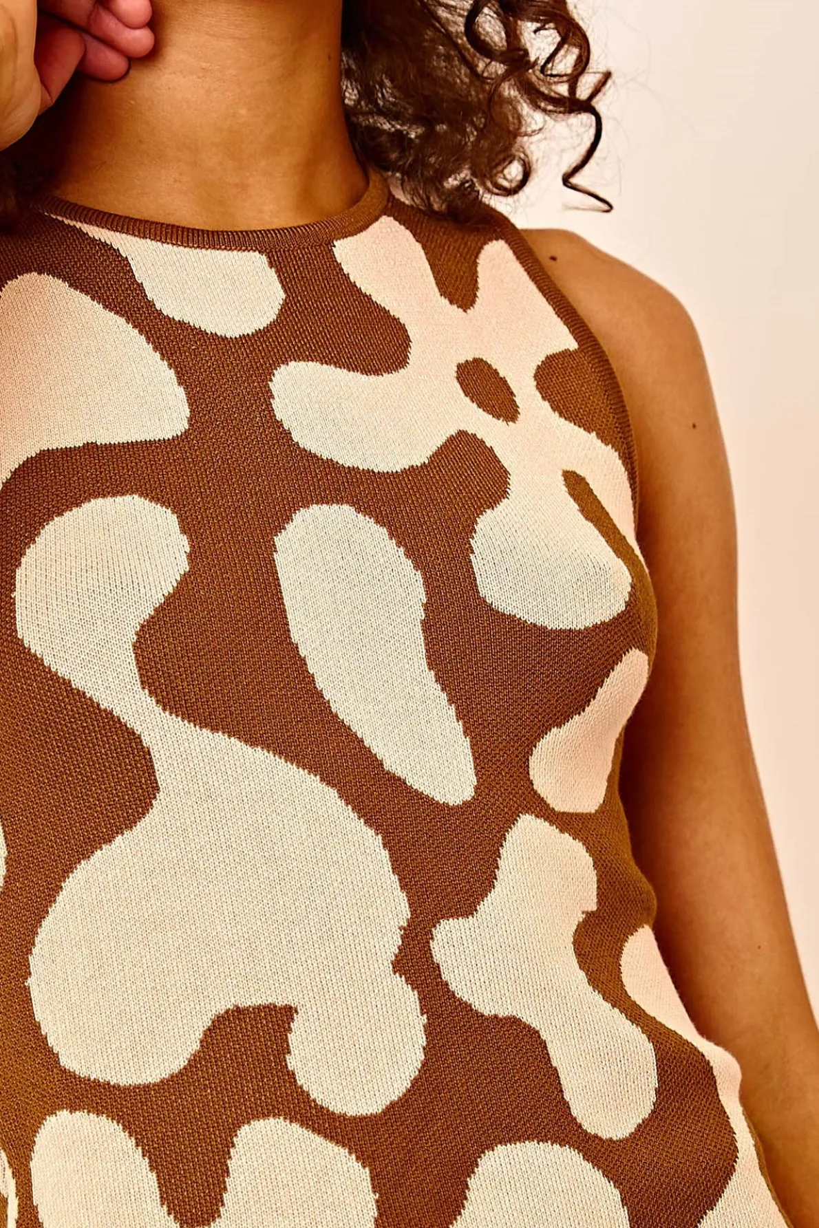 Daisy Street Knitted Floral Mini Dress-Women Dresses
