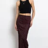 Daisy Street Knitted Midi Skirt in Ditsy Red Floral-Women Skirts