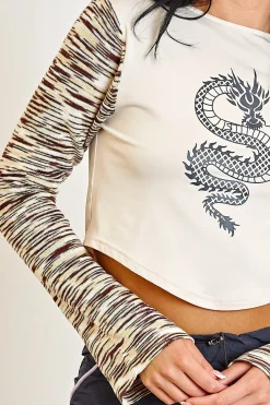 Daisy Street Knitted Sleeves Crop Top-Women Tops