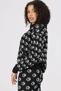 Daisy Street Knitted Yin and Yang Jumper-Women Hoodies & Sweatshirts
