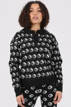 Daisy Street Knitted Yin and Yang Jumper-Women Hoodies & Sweatshirts