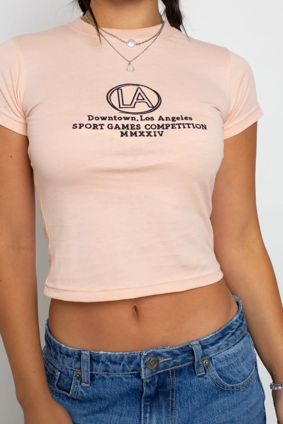 Daisy Street LA Baby Tee-Women Tops | T-Shirts
