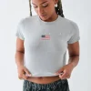 Daisy Street LA Cropped Baby Tee-Women T-Shirts