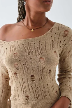 Daisy Street Ladder Knit Top-Women Tops