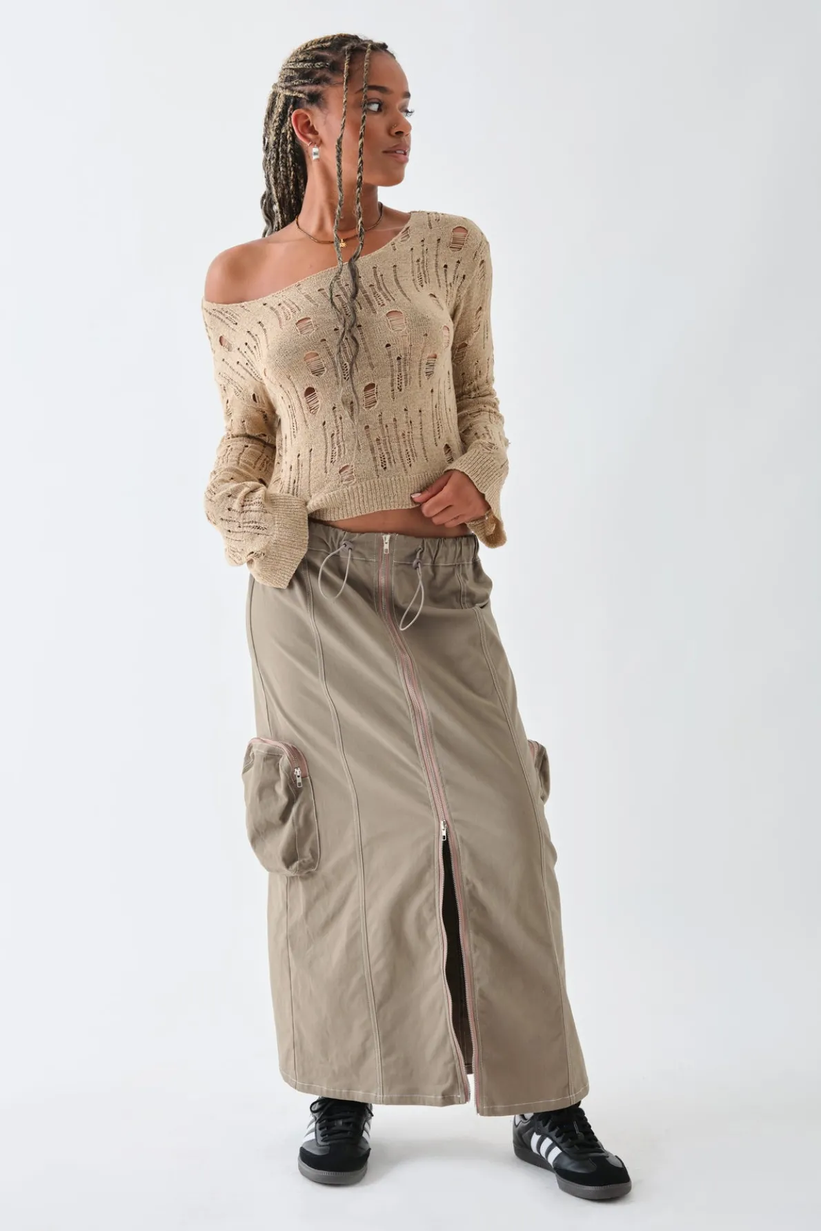 Daisy Street Ladder Knit Top-Women Tops