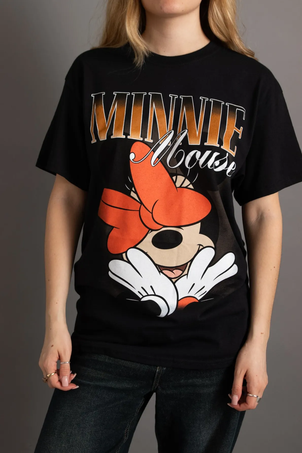 Daisy Street Licensed Minnie Mouse T-Shirt-Women Band Tees | T-Shirts