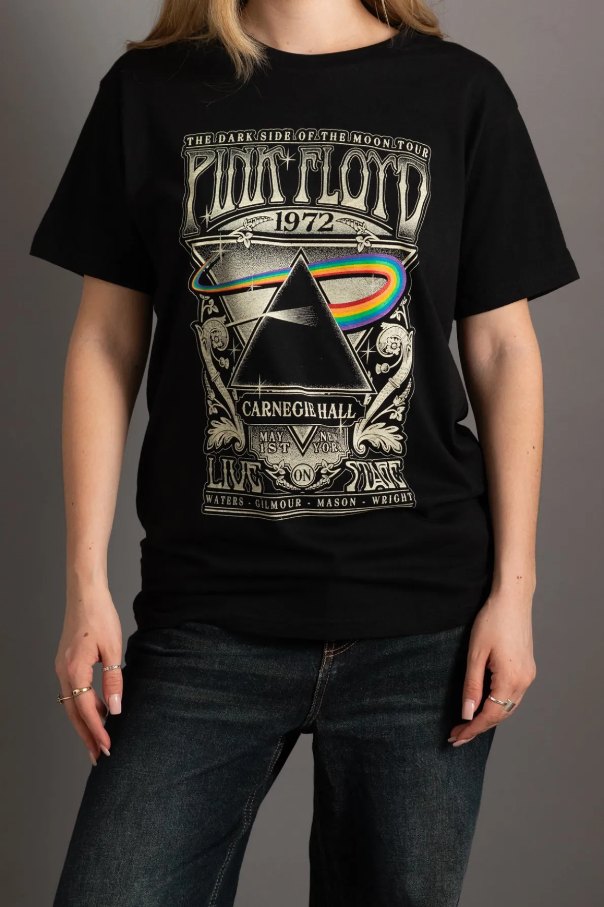Daisy Street Licensed Pink Floyd 'Carnegie Hall' T-Shirt-Women Band Tees | T-Shirts