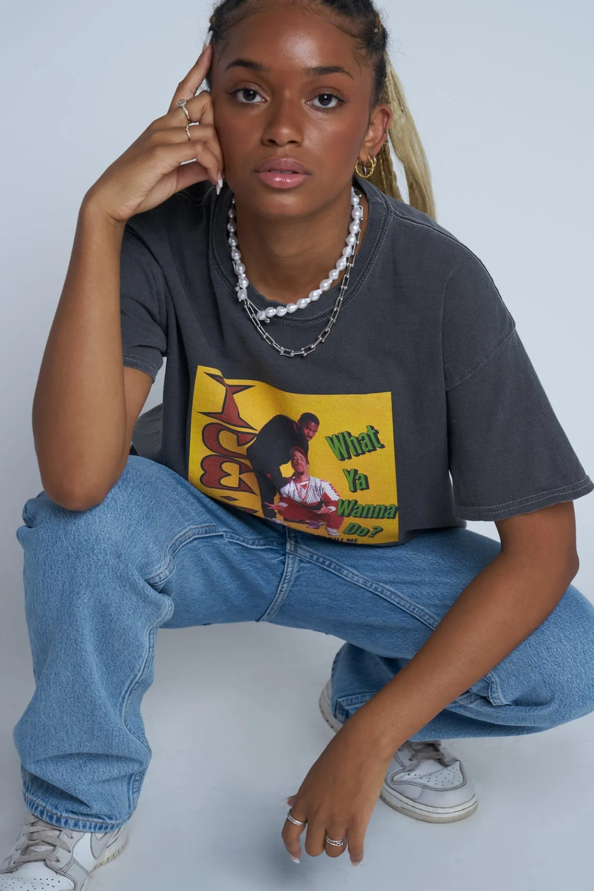 Daisy Street Licensed Relaxed T-Shirt With Ice Cube Print-Women T-Shirts
