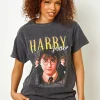 Daisy Street Licensed Relaxed T-Shirt With Harry Potter Print-Women T-Shirts