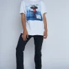 Daisy Street Licensed Relaxed T-Shirt With Gorillaz Print-Women T-Shirts
