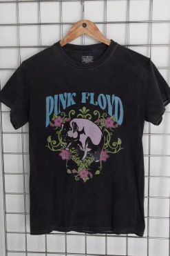 Daisy Street Licensed Relaxed T-Shirt With Pink Floyd Floral Print-Women T-Shirts