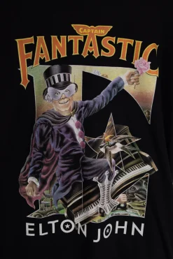 Daisy Street Licensed Relaxed T-Shirt With Elton John 'Captain Fantastic' Print-Women T-Shirts