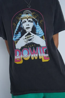 Daisy Street Licensed Relaxed T-Shirt With Bowie Print-Women T-Shirts