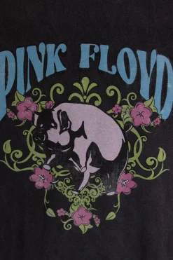 Daisy Street Licensed Relaxed T-Shirt With Pink Floyd Floral Print-Women T-Shirts