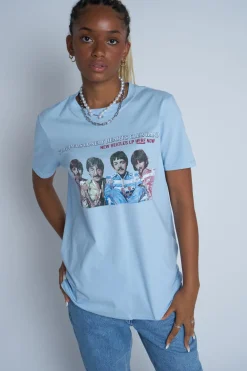 Daisy Street Licensed Relaxed T-Shirt With The Beatles Print-Women T-Shirts