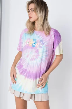 Daisy Street Licensed T-Shirt With Tie-Dye Care Bears Print-Women T-Shirts
