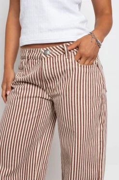 Daisy Street Mid Rise Denim Stripe Jean-Women Trousers
