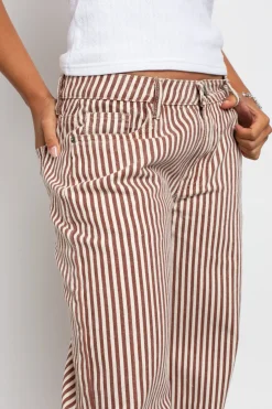 Daisy Street Mid Rise Denim Stripe Jean-Women Trousers