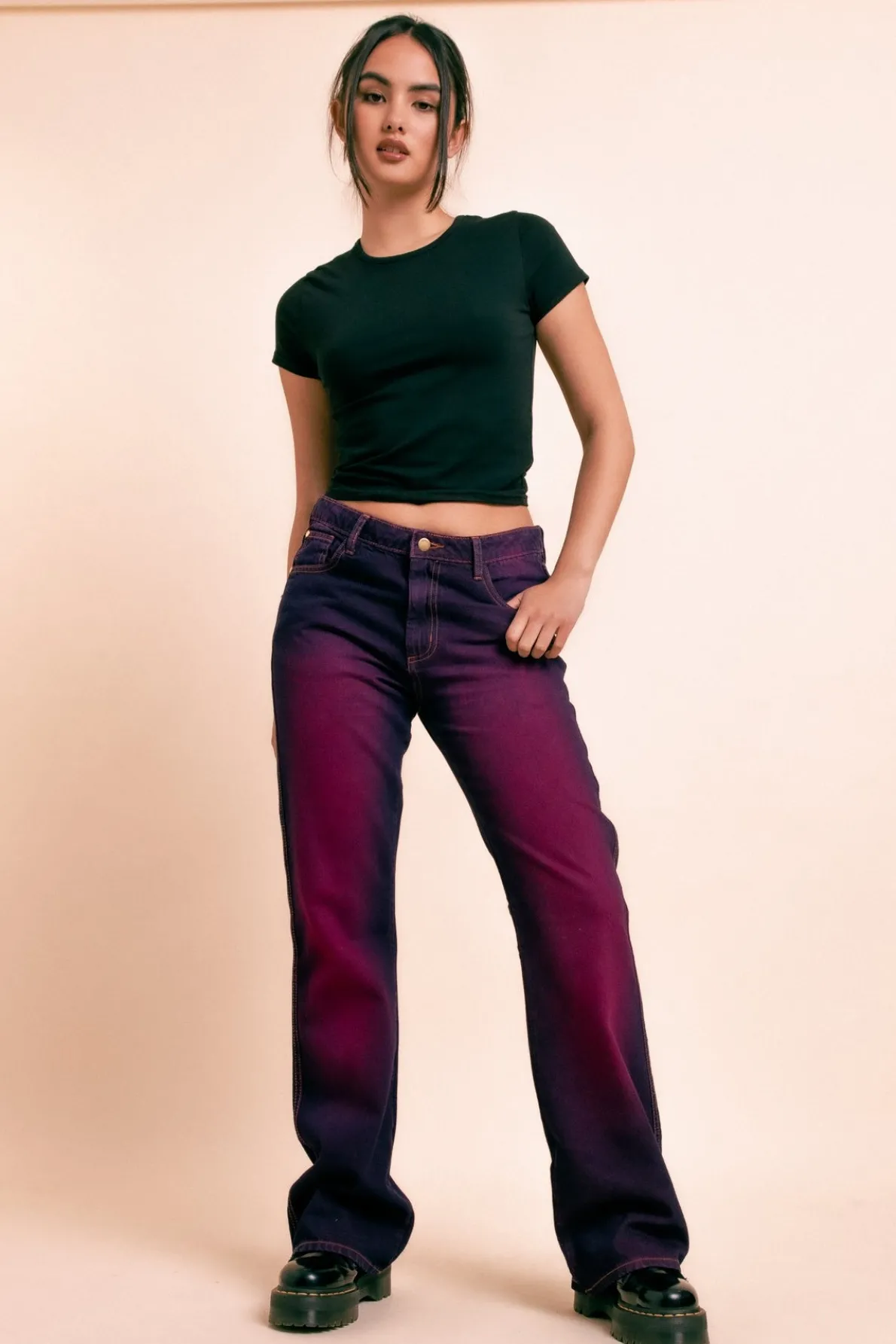 Daisy Street Mid Rise Fitted Jeans With Two Tone Wash-Women Trousers
