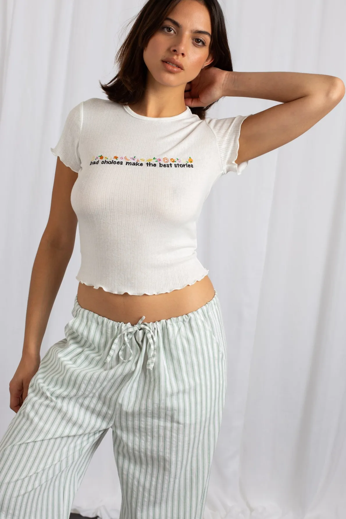 Daisy Street Mid Rise Straight Leg Bottoms-Women Trousers