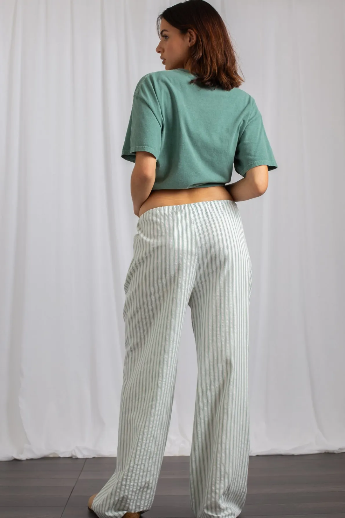 Daisy Street Mid Rise Straight Leg Bottoms-Women Trousers
