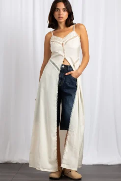 Daisy Street Midaxi Open Front Full Length Cami Top-Women Tops