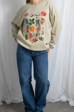 Daisy Street Multi Graphic Oversized Sweat-Women Hoodies & Sweatshirts