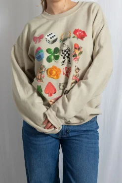 Daisy Street Multi Graphic Oversized Sweat-Women Hoodies & Sweatshirts
