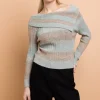 Daisy Street Off Shoulder Space Knit Jumper-Women Tops