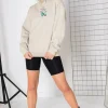 Daisy Street Oversized Hoodie with Do Nothing Club Print-Women Hoodies & Sweatshirts