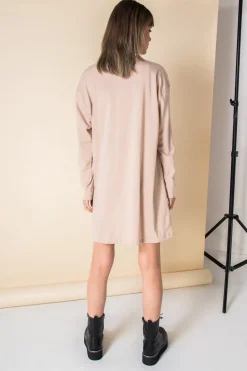 Daisy Street Oversized Long Sleeve T-Shirt Dress with Be Kind Print-Women Dresses