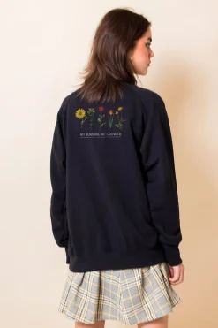 Daisy Street Oversized Sweatshirt with Growth Back Print-Women Hoodies & Sweatshirts