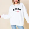 Daisy Street Oversized Sweat with USA Print-Women Hoodies & Sweatshirts