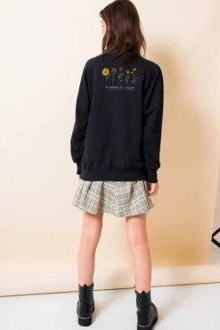 Daisy Street Oversized Sweatshirt with Growth Back Print-Women Hoodies & Sweatshirts