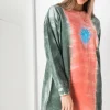 Daisy Street Oversized T-Shirt Dress with Le Soleil Print in Tie-Dye-Women Dresses