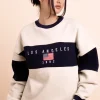Daisy Street Panelled LA Sweatshirt-Women Hoodies & Sweatshirts