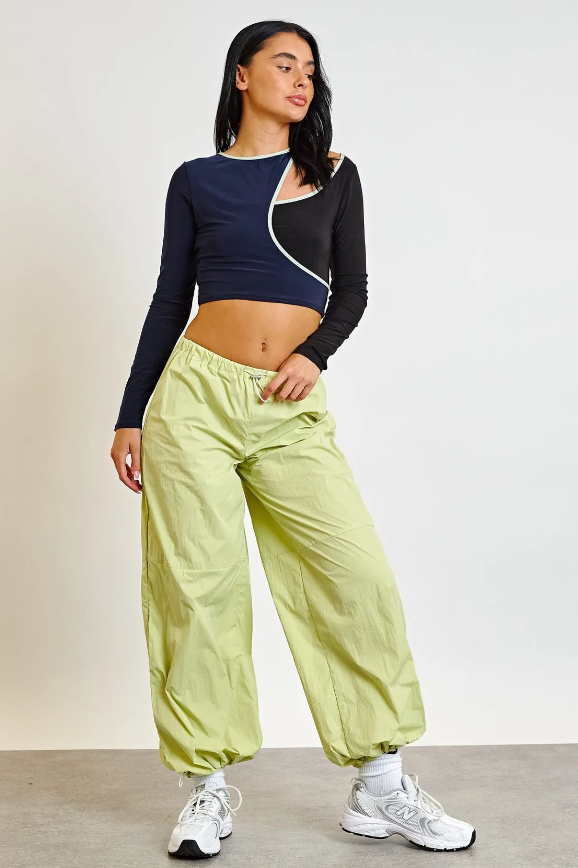 Daisy Street Parachute Trousers With Toggle-Women Trousers