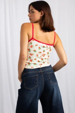 Daisy Street Printed Cropped Cami Top-Women Tops