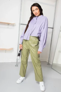 Daisy Street PU Coated Trousers Co-ord in-Women Trousers