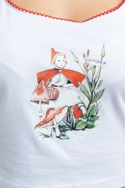 Daisy Street Pyjama Vest In Fairy Mushroom Print-Women Tops