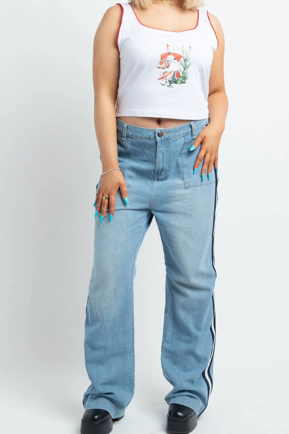 Daisy Street Pyjama Vest In Fairy Mushroom Print-Women Tops